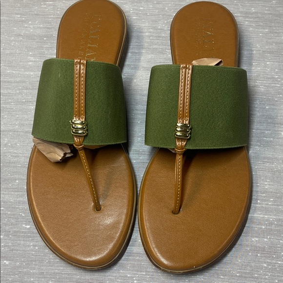 Italian Shoemakers Green and Brown Sandals - Picture 2 of 5